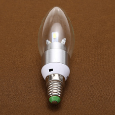 Giá bán white LED lighting 3W wax candle bulb global E14 screw Silver (Intl)